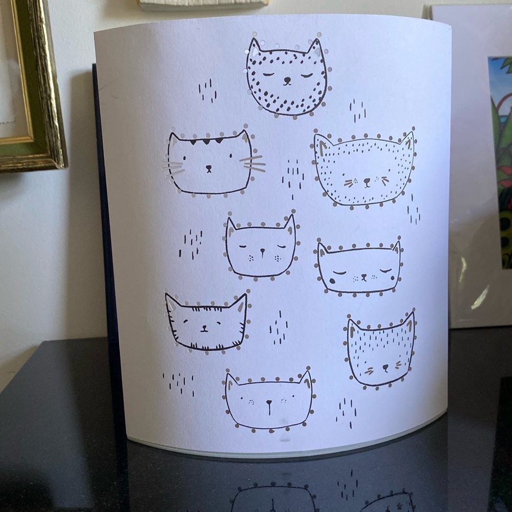 Novelty paper lamp cats, batteries operated mood!